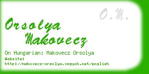 orsolya makovecz business card